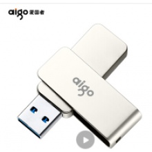 爱国者（aigo）64GB USB3.0 U盘 U330金属旋转系列 银色 快速传输 出色出众